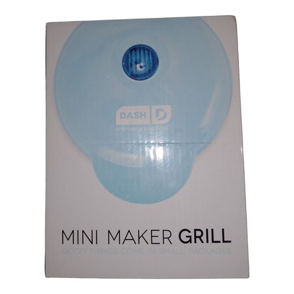 Dash Mini Countertop Grill Single Serve 4 Inch Hamburger Sandwich Maker Aqua - Picture 1 of 8